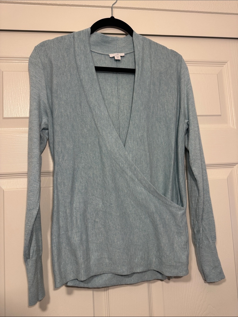 J. Jill Light Blue Wrap-Front Sweater